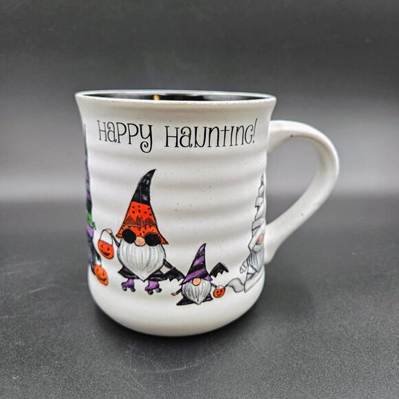 Cobwebs And Cauldrons Mug Cup Happy Haunting Gnomes Costumes Witch Mummy Bat - Picture 2 of 11
